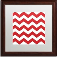 Védjegy Képzőművészet Xmas Chevron 8 Canvas Art by Color Bakery, White Matte, Wood Frame