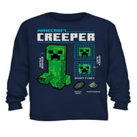 Minecraft Boys Creeper Crew grafikus Longsleeve póló, 2-Pack, Méret 4-18