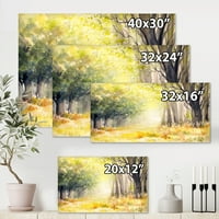 Fényes napsütés a sárga erdőfákon keresztül III festmény vászon művészeti nyomtatás