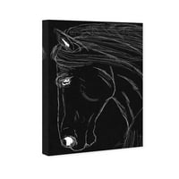Runway Avenue állatok fali művészet vászon nyomatok 'ló vázlat II fekete Farm állatok - Fekete, Fehér