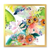 Vital Wild Spring levelek és vadvirágok III keretes festmény vászon art nyomtatás