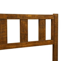 Grandrest deluxe szilárd fa platform ágy fejlécekkel, király, rusztikus barna
