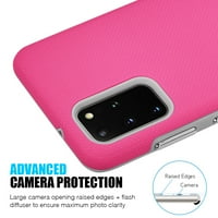 Galaxy S Plus Ezpress anti csúszásgátló texturált hibrid tok - Forró rózsaszín
