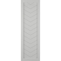 Ekena Millwork 12 W 28 H True Fit PVC Egyetlen Panel Chevron modern stílusú rögzített redőnyök, Hailstorm szürke