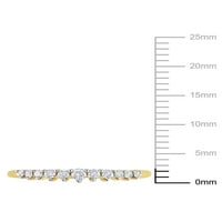 Miabella női karátos T.W. Diamond 14KT sárga arany fokozatú félig állandó gyűrű