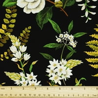 Waverly inspirációk 44 pamut Janemse virágvarrás és kézműves szövet yd by the Bolt, Fekete, Fehér és zöld
