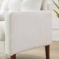Aukfa akcentus szék karosszék oszmánnal, modern egyszemélyes szék nappali, fehér mackó