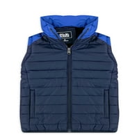 Fiúk Colorblock Zip Off ujj puffer kabát mellény, Méret 6-12