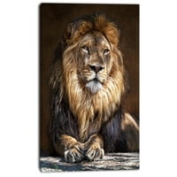 Designart 'Oroszlán király kivilágított arccal' Animal Art Print, vászon