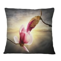 Designart gyönyörű Magnolia virágok - Virágos dobás párna - 12x20