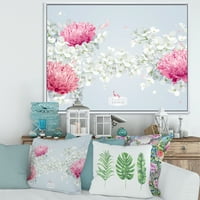 Apple Blossom és Chrysanthemums keretes festmény vászon art nyomtatás