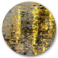 DesignArt 'Grey megfelel a sárga absztrakt művészet II' Modern Circle Metal Wall Art - 36 lemezlemez