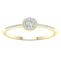 Imperial 1 5Ct TDW Diamond 10K sárga arany ovális gyémánt halo ígéret gyűrű