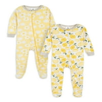Gerber Baby & Toddler Girl Snug Fit Fit Looted Cotton Pizsama, 2-Pack