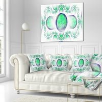 Designart Green egzotikus minta fehéren - Absztrakt dobás párna - 16x16
