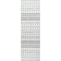 nuloom marokkói blythe gépmosható futó szőnyeg, 2 '6 12', szürke