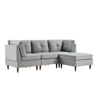 Szekcionált kanapé oszmánnal, aukfa reverzibilis sarok kanapé, bársonyos kárpitozott L alakú 3üléses kanapé kanapé, körömfejjel