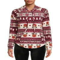 Nincs határ a juniorok karácsonyi plüss pulóver kapucnis pulóver