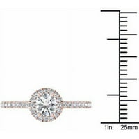 Carat T.W. Diamond Single Halo 14KT rózsa arany eljegyzési gyűrű
