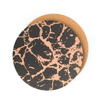 Dainty Home Marble Cork fólia nyomtatott márvány gránit által tervezett vastag parafa texturált 15 15 kerek placemat halmaz fekete