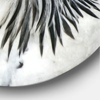 Designart „A White Columbia Brahma Rooster Bird közeléről” hagyományos körfém fali művészet - 11 lemez
