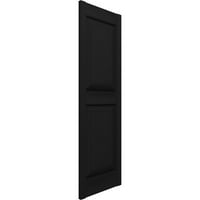 Ekena Millwork 12 W 77 H élettartamú vinil, farokrapade két egyenlő panel, emelt panel redőnyök, w redőny-loks, fekete