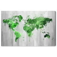 Wynwood Studio nyomtatott világtérképek vászon művészeti nyomtatás