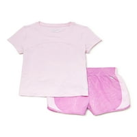 AVIA kisgyermek lányok Performance póló és rövidnadrág, 2 darab, hónap-5T