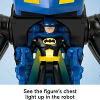 Imaginext DC Super Friends Batman harci Robot, 3 darabos Figurakészlet lámpákkal óvodáskorú gyermekek számára