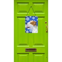 Carolines kincsek SS4642DS Jack Russell Terrier téli hópelyhek ünnepi fal vagy ajtó függő nyomatok, 12x16