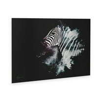 Védjegy Szépművészet 'Wild Bestresion Collection - A Zebra' szálcsiszolt alumínium fali művészet, Philippe Hugonnard