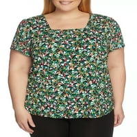 Cooper & Ella Plus Size Square Neck Vegyes Média Top