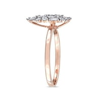 Carat T.W. Baguette-vágott gyémánt 14KT rózsa arany könnycsepp gyűrű