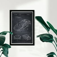 A Wynwood Studio Transportation keretes fali művészet nyomatok 'Lamborghini Gallardo' Autók otthoni dekorációja - fekete, fehér,
