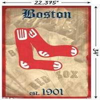 Boston Red So - Retro Logo Wall poszter, 22.375 34