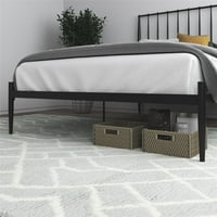 Gisel Modern Metal Platform ágy fejlécekkel és alulfutás tárhely, teljes, fekete