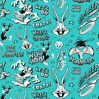 Looney Tunes férfiak AOP grafikus póló, S-XL méretű