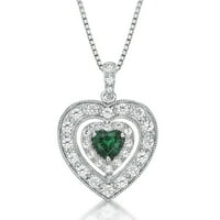 A Brilliance Sterling ezüst smaragdot hozott létre, és 18 lánccal készítette a fehér zafír szív medálot