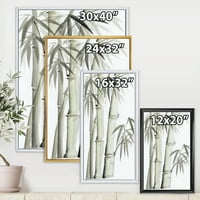 Designart 'Vintage fekete -fehér bambusz v' Lake House keretes vászon fali művészet
