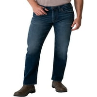 Silver Jeans Co. férfiak Eddie Riensed Fit kúpos láb farmer, derékméret 28-42