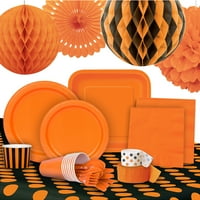 Narancssárga papír tányérok, 9in, 16ct