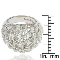 Pave köbös cirkóniumi ezüst gyűrű