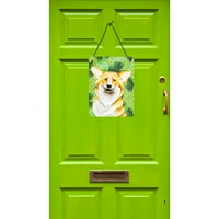 Carolines Treasures CK1397DS Corgi Shamrocks falra vagy ajtóra függesztett nyomatok, 12x16, Többszínű