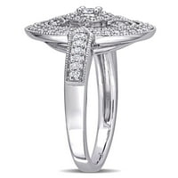 Carat T.W. Gyémánt sterling ezüst eljegyzési gyűrű