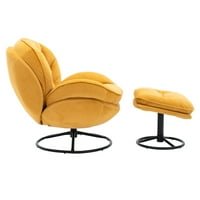 Nappali szoba akcentus szék oszmánnal, Aukfa modern forgó akcentus szék, bársonyos fekvő szék, társalgó szék lábtámasz, kényelmes