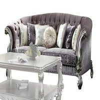 Acme Versailles kanapé w párnák bársonyban & antik platina