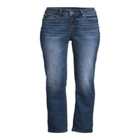 Az idő és a Tru Női Közép-Rise Straight Jeans, 29 Indeam a szokásos, 2-18 méretű méretre