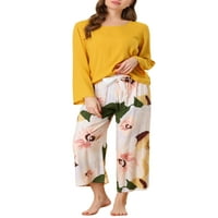 Egyedi árajuka női hosszú ujjú capri nadrág virág társalgó pizsama hálószobák