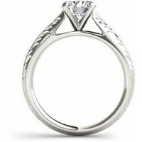 Carat T.W. Gyémánt pasziánsz vintage 14 kt fehér arany eljegyzési gyűrű