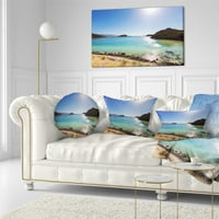 Designart Blue Baja California Beach - Tengeri dobás párna - 12x20